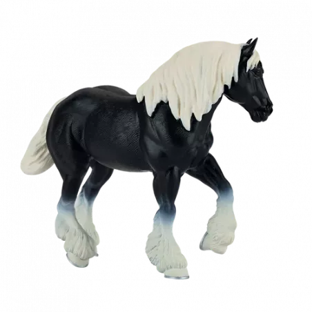 Figura de juguete de caballo Clydesdale negro de Mojo pintada a mano