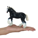 Figura de juguete de caballo Clydesdale negro de Mojo pintada a mano
