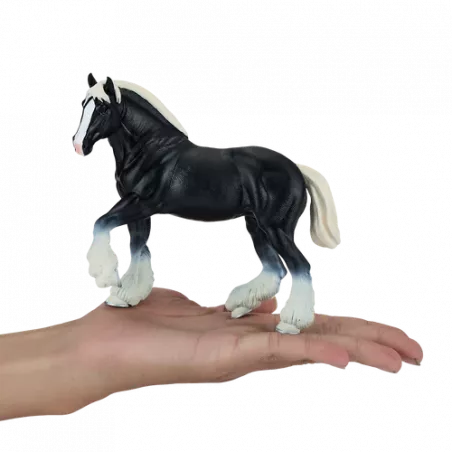 Figura de juguete de caballo Clydesdale negro de Mojo pintada a mano