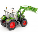 Tractor Fendt 313 Vario a escala 1:32 con cargador frontal de metal para dioramas agrícolas.