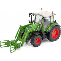 Réplica a escala 1:32 del tractor Fendt 313 Vario con pinza para pacas de carga frontal.
