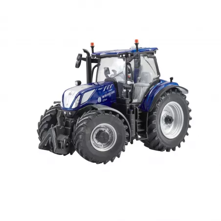 Miniatura a escala 1:32 del tractor New Holland T7.300 LWB Blue Power en color azul metálico para coleccionistas.