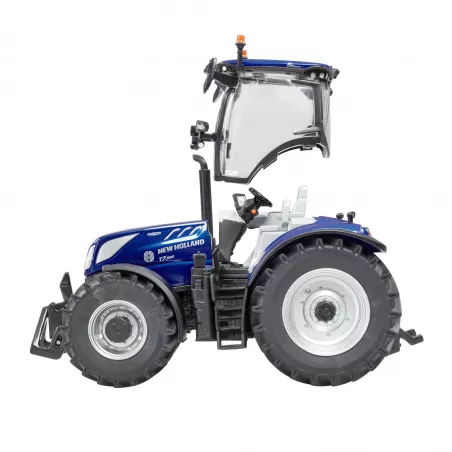 Miniatura a escala 1:32 del tractor New Holland T7.300 LWB Blue Power en color azul metálico para coleccionistas.