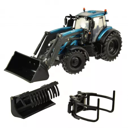 Tractor Valtra T234 turquesa equipado con cargador frontal