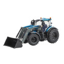 Tractor Valtra T234 turquesa equipado con cargador frontal