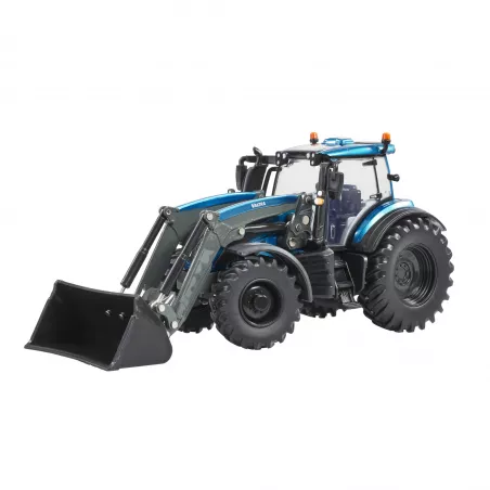 Tractor Valtra T234 turquesa equipado con cargador frontal