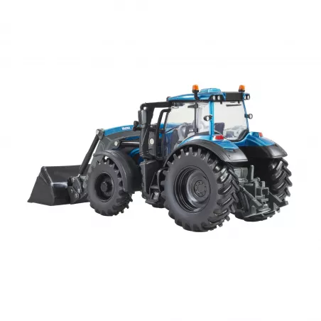 Tractor Valtra T234 turquesa equipado con cargador frontal