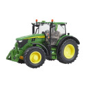Tractor agrícola John Deere 6R 185 verde y amarillo en campo de cultivo