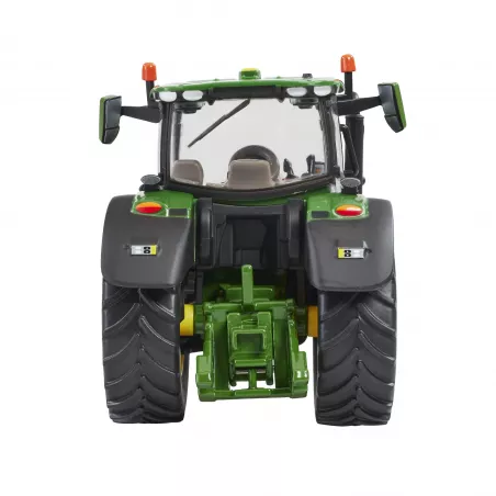 Tractor agrícola John Deere 6R 185 verde y amarillo en campo de cultivo