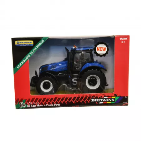 Réplica a escala 1:32 del tractor New Holland T8.435 de Britains para coleccionistas agrícolas.