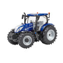 Tractor a escala 1:32 New Holland T6.180 Blue Power de Britains con acabado metalizado para coleccionistas.