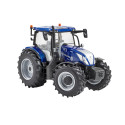 Tractor a escala 1:32 New Holland T6.180 Blue Power de Britains con acabado metalizado para coleccionistas.