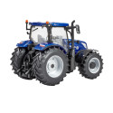 Tractor a escala 1:32 New Holland T6.180 Blue Power de Britains con acabado metalizado para coleccionistas.