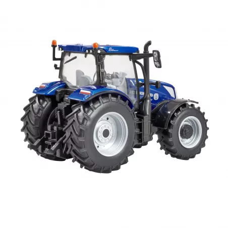 Tractor a escala 1:32 New Holland T6.180 Blue Power de Britains con acabado metalizado para coleccionistas.
