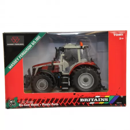 Réplica a escala 1:32 del tractor Massey Ferguson 6S.180 de Britains en metal y plástico.
