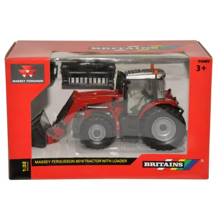 Réplica a escala 1:32 del tractor Massey Ferguson 6616 con cargadora frontal de Britains
