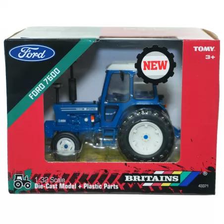 Tractor clásico Ford 7600 a escala 1:32 con ruedas traseras dobles de Britains para coleccionistas.