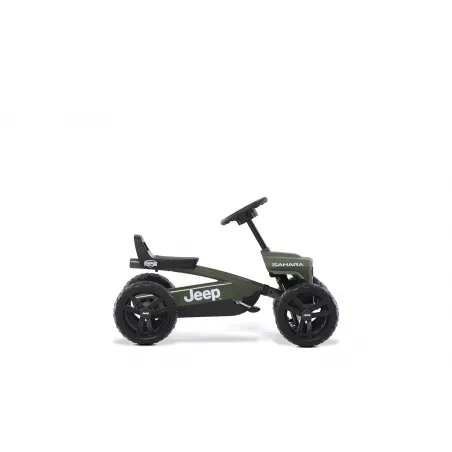 Kart de pedales Jeep Buzzy Sahara de Berg para niños con diseño todoterreno de cuatro ruedas.