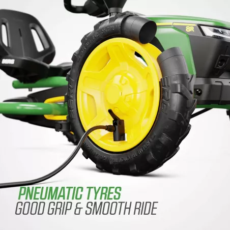 Kart de pedales BERG Buddy John Deere verde y amarillo para niños