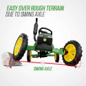 Kart de pedales BERG Buddy John Deere verde y amarillo para niños