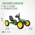 Kart de pedales BERG Buddy John Deere verde y amarillo para niños