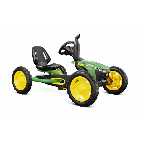 Kart de pedales BERG Buddy John Deere verde y amarillo para niños