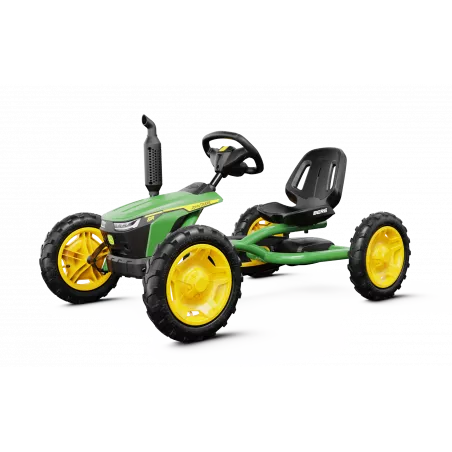 Kart de pedales BERG Buddy John Deere verde y amarillo para niños
