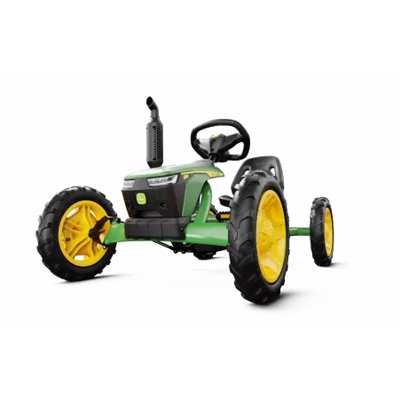 Kart de pedales BERG Buddy John Deere verde y amarillo para niños