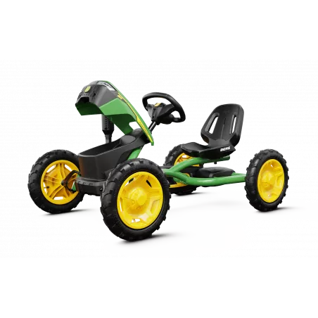 Kart de pedales BERG Buddy John Deere verde y amarillo para niños
