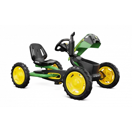 Kart de pedales BERG Buddy John Deere verde y amarillo para niños
