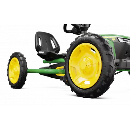Kart de pedales BERG Buddy John Deere verde y amarillo para niños