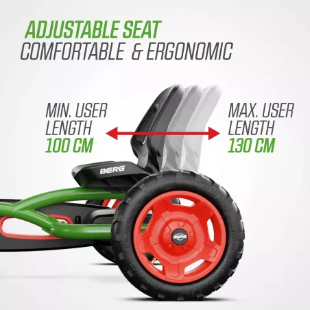 Kart de pedales BERG Buddy Fendt infantil con diseño de tractor verde y ruedas de tacos
