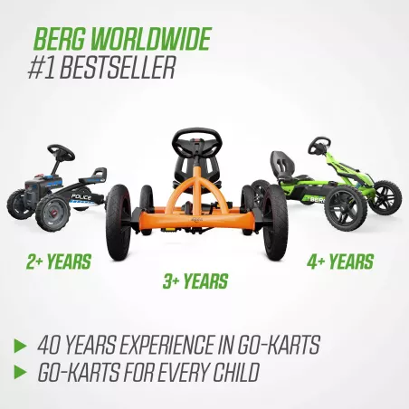 Kart de pedales BERG Buddy Fendt infantil con diseño de tractor verde y ruedas de tacos