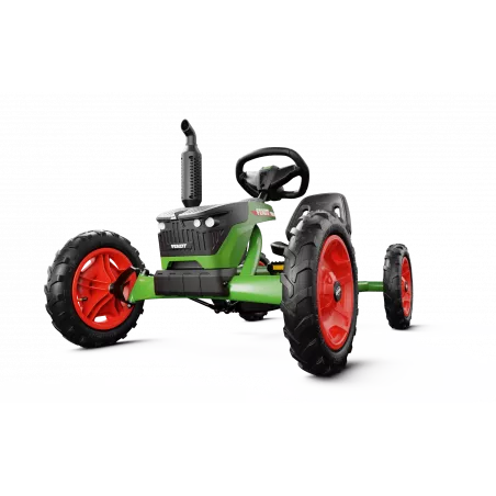 Kart de pedales BERG Buddy Fendt infantil con diseño de tractor verde y ruedas de tacos