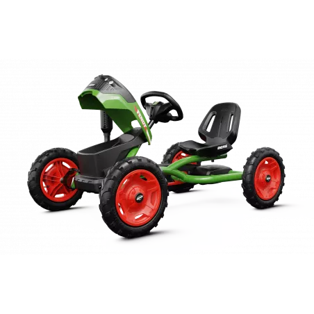 Kart de pedales BERG Buddy Fendt infantil con diseño de tractor verde y ruedas de tacos
