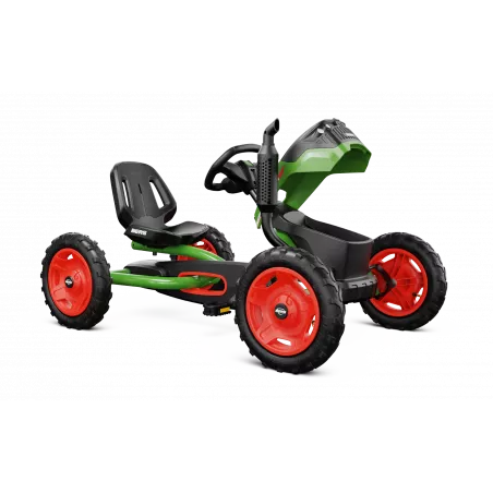 Kart de pedales BERG Buddy Fendt infantil con diseño de tractor verde y ruedas de tacos