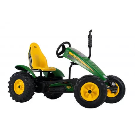 Kart de pedales BERG XL John Deere BFR con diseño oficial de tractor y neumáticos de gran agarre.