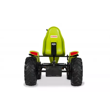 Kart de pedales BERG XL Claas BFR con diseño de tractor agrícola para niños.