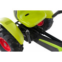 Kart de pedales Berg XXL Claas BFR con diseño de tractor agrícola robusto para niños.