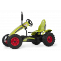 Kart de pedales eléctrico BERG XXL Claas E-BFR-3 con diseño de tractor agrícola y motor asistido.
