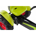 Kart de pedales eléctrico BERG XXL Claas E-BFR-3 con diseño de tractor agrícola y motor asistido.
