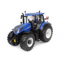 Miniatura a escala 1:32 del tractor New Holland T7.300 Auto Command 2023 en metal y plástico para coleccionistas.