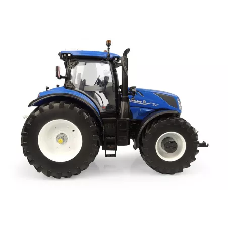 Miniatura a escala 1:32 del tractor New Holland T7.300 Auto Command 2023 en metal y plástico para coleccionistas.