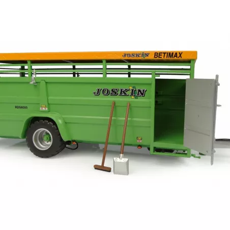 Remolque de ganado Joskin Betimax RDS G 6000 verde a escala 1:32 para coleccionistas de maquinaria agrícola.