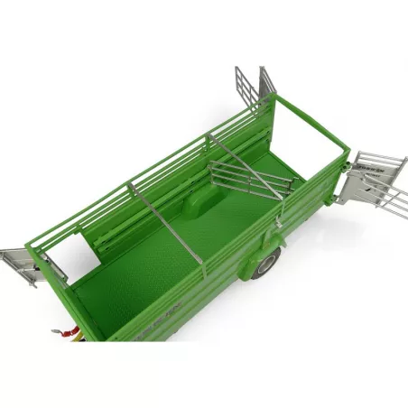 Remolque de ganado Joskin Betimax RDS G 6000 verde a escala 1:32 para coleccionistas de maquinaria agrícola.