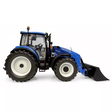 Réplica de tractor New Holland T5.120 Dual Command a escala 1:32 con cargador frontal 655 LU