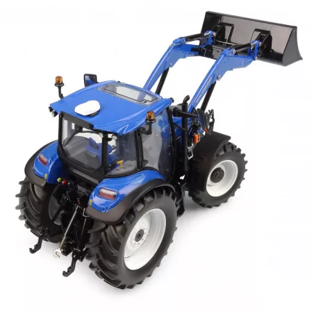 Réplica de tractor New Holland T5.120 Dual Command a escala 1:32 con cargador frontal 655 LU
