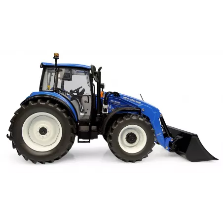 Réplica de tractor New Holland T5.120 Dual Command a escala 1:32 con cargador frontal 655 LU