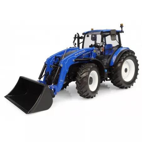 Réplica de tractor New Holland T5.120 Dual Command a escala 1:32 con cargador frontal 655 LU