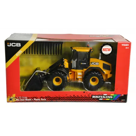 Pala cargadora JCB 419S a escala 1:32 de Britains, miniatura agrícola de metal detallada para coleccionistas.